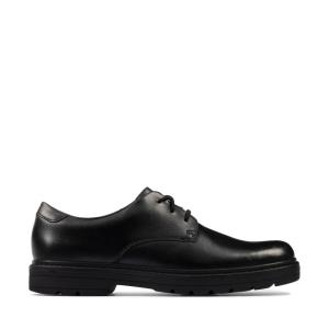 School Shoes Clarks Loxham Derby Youth Niño Negras | CLK796ENL