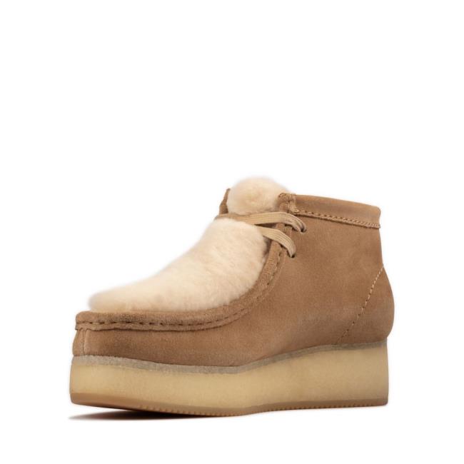 Botas Casuales Clarks Wallabee Wedge Mujer Marrones Claro | CLK590BED