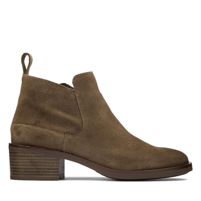 Heeled Boots Clarks Memi Zip Mujer Gris Marrones | CLK456QLD