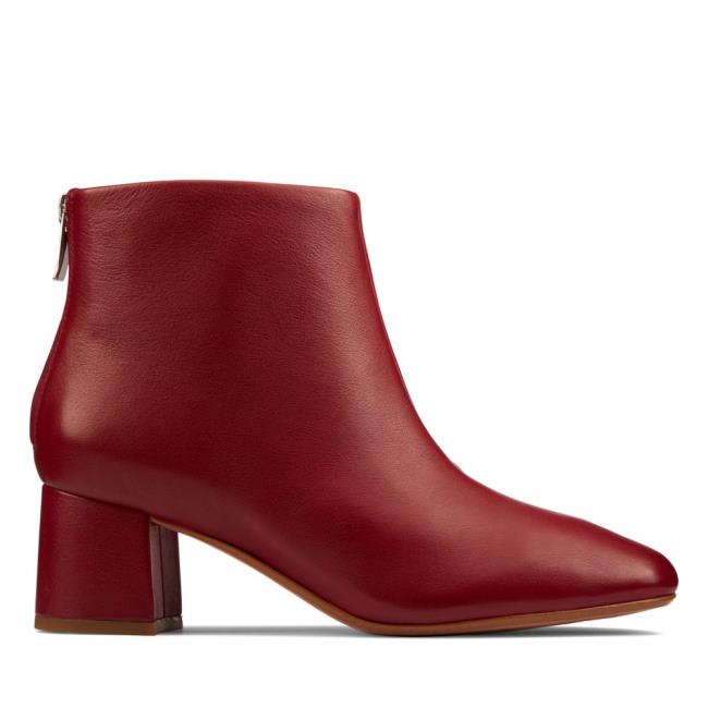 Heeled Boots Clarks Sheer55 Zip Mujer Rojas | CLK307UTS