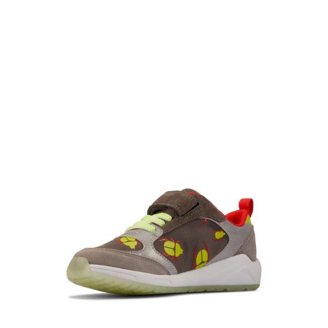 School Shoes Clarks Aeon Glow Kid Niño Gris | CLK764GHO