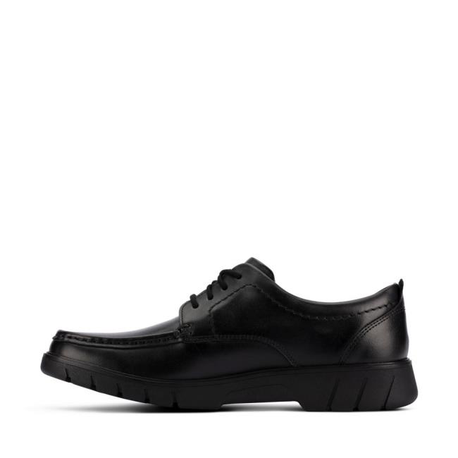 School Shoes Clarks Branch Lace Youth Niño Negras | CLK840BHM