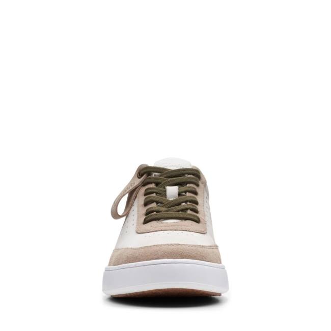 Zapatillas Clarks Court Lite Tie Hombre Blancas | CLK527ILT