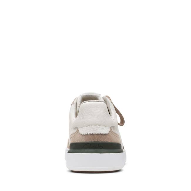 Zapatillas Clarks Court Lite Tie Hombre Blancas | CLK527ILT