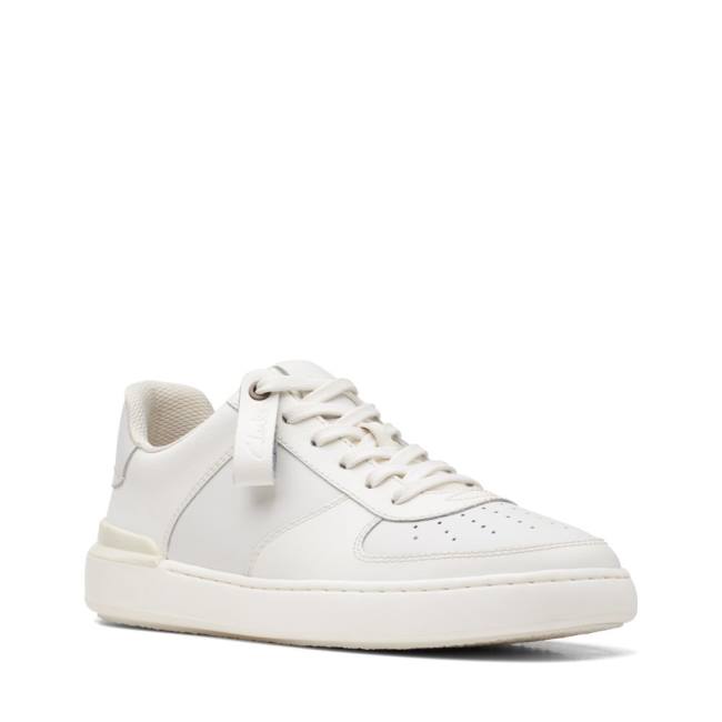 Zapatillas Clarks Court Lite Tie Hombre Blancas | CLK921ROW