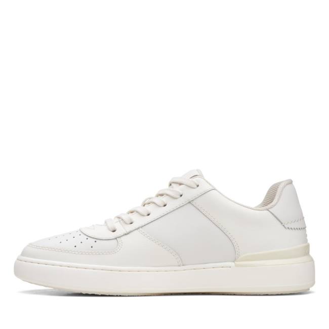 Zapatillas Clarks Court Lite Tie Hombre Blancas | CLK921ROW