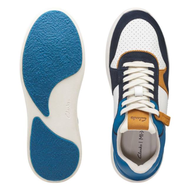 Zapatillas Clarks Race Lite Tor Hombre Blancas Azules | CLK947VGY