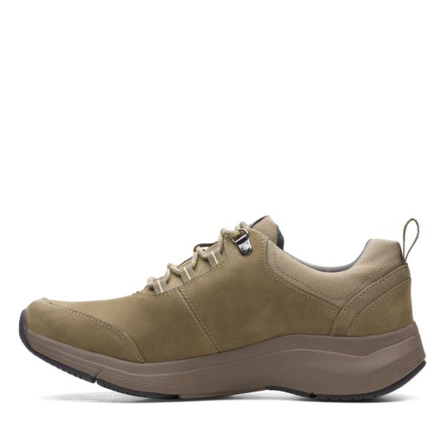 Zapatillas Clarks Wave2.0 Tie Hombre Verde Oliva | CLK185ACI